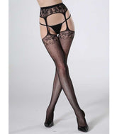 Cindy Love Womens Thigh High Garter Stockings - Default Title - Fishnet and Thigh Highs
